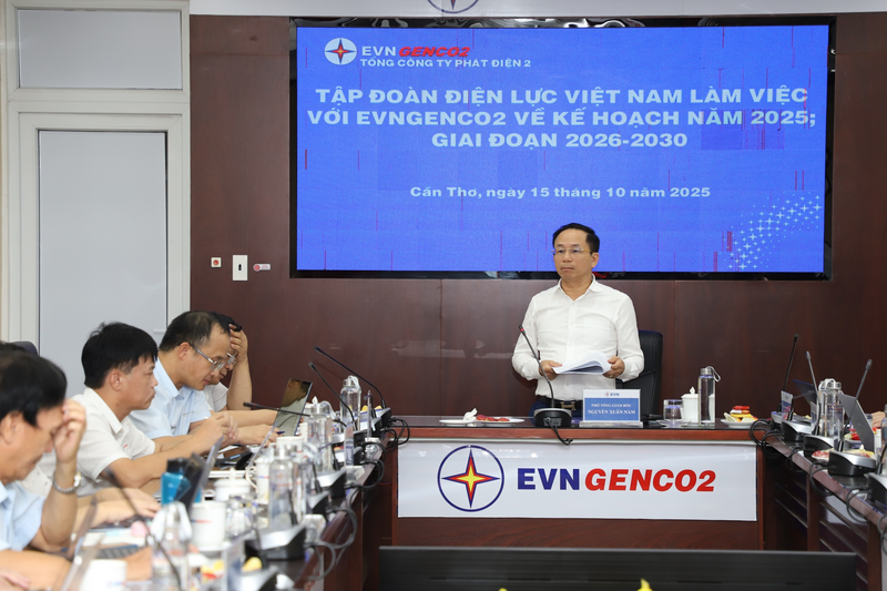 Ông Nguyễn Xuân Nam – Phó Tổng Giám đốc EVN phát biểu chỉ đạo tại buổi làm việc