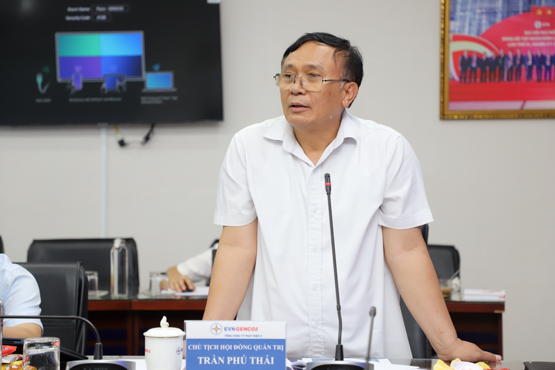 Ông Trần Phú Thái – Chủ tịch HĐQT EVNGENCO2 phát biểu tại buổi làm việc