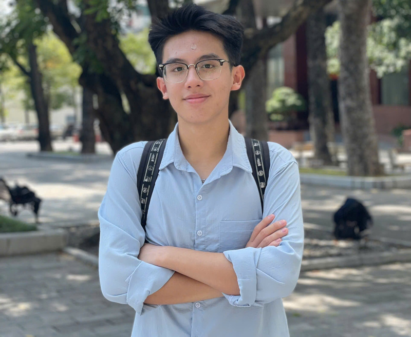 Bạn Vũ Minh Hiếu - Sinh viên Học viện Báo chí và Tuyên truyền, Trưởng dự án Nguyên Sắc. Hình ảnh: Nhân vật cung cấp