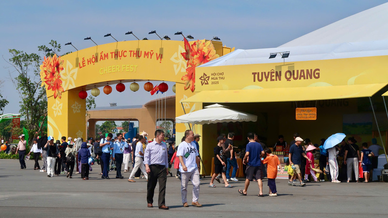 Không gian “Thu Mỹ Vị” trở thành điểm hẹn hấp dẫn của du khách Thủ đô và cả nước tại Hội chợ Mùa Thu 2025. (Ảnh: Minh Châu)