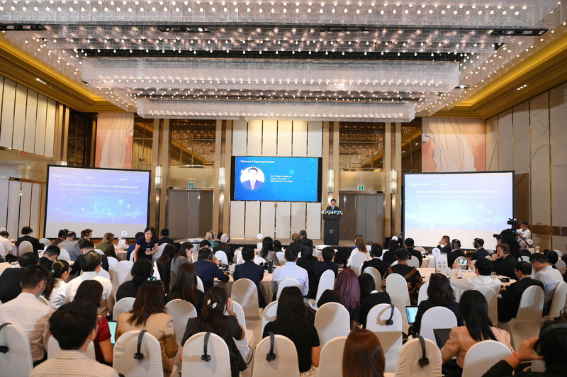 Toàn cảnh hội thảo “Thúc đẩy công nghệ số – Mở rộng tiếp cận tài chính”.