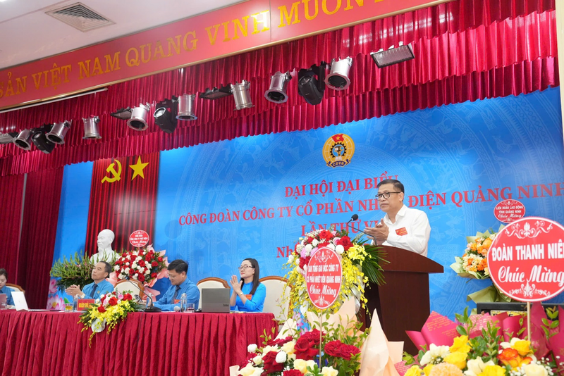 Đồng chí Nguyễn Việt Dũng, Phó Bí thư thường trực Đảng ủy, Tổng giám đốc Công ty phát biểu chỉ đạo Đại hội