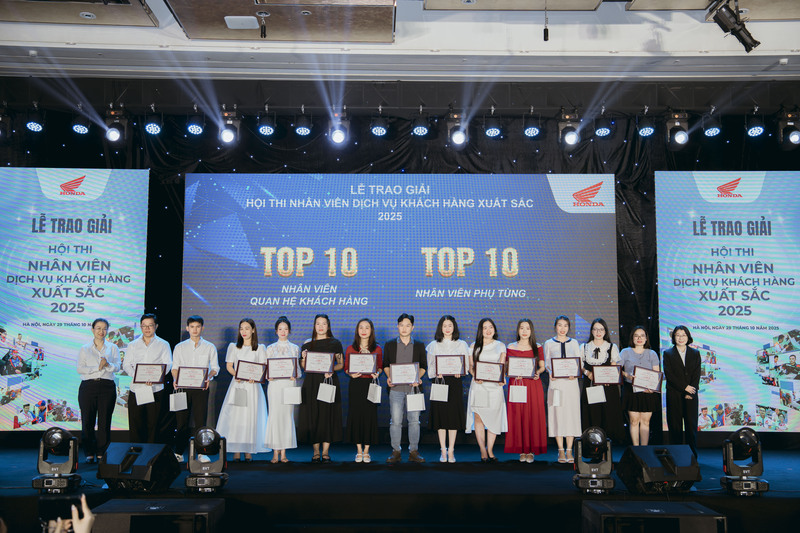 Top 10 Nhân viên quan hệ khách hàng và nhân viên phụ tùng.