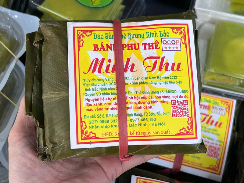 Bánh Phu Thê hương vị cốm là một trong những thứ quà đặc sản nổi tiếng của Bắc Ninh. Ảnh: Thanh Thảo.