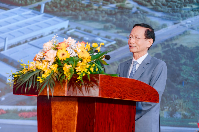Ông Vũ Văn Tiền, Chủ tịch HĐQT - Tổng giám đốc Tập đoàn Geleximco phát biểu tại Lễ khởi công
