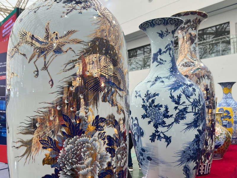 Những cặp lục bình trị giá gần 500 triệu đồng cũng đã “góp mặt” tại gian trưng bày tại Hội chợ. Ảnh: Thanh Thảo.