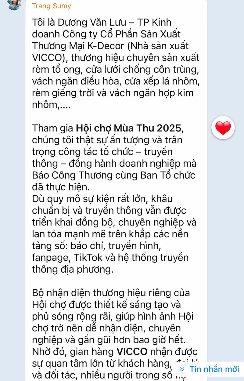 Lời cảm ơn từ Công ty Cổ Phần Sản Xuất Thương Mại K-Decor