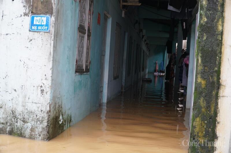 Một dãy trọ ngập nước lúc 9h00 sáng 3/11