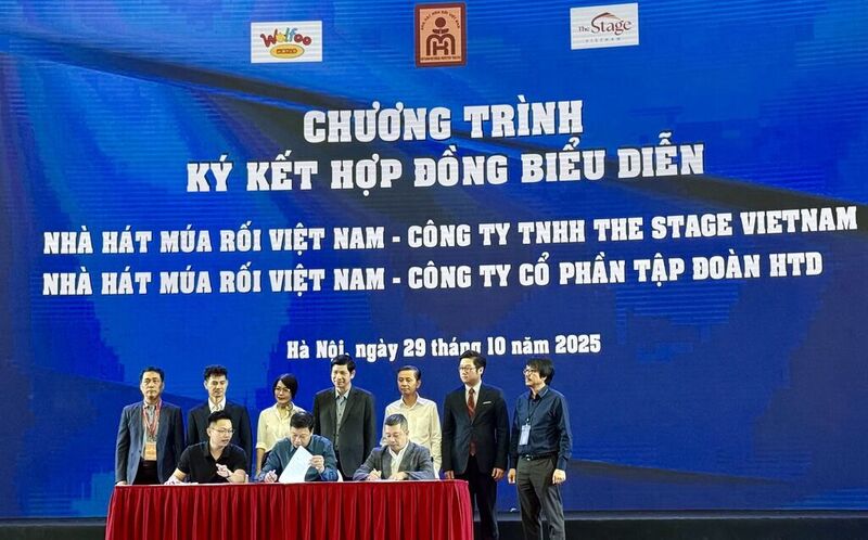 Nhà hát Múa rối Việt Nam ký kết hợp đồng biểu diễn nghệ thuật với Công ty TNHH The State Vietnam và Công ty Cổ phần Tập đoàn HTD, tổng giá trị gần 21 tỷ đồng.