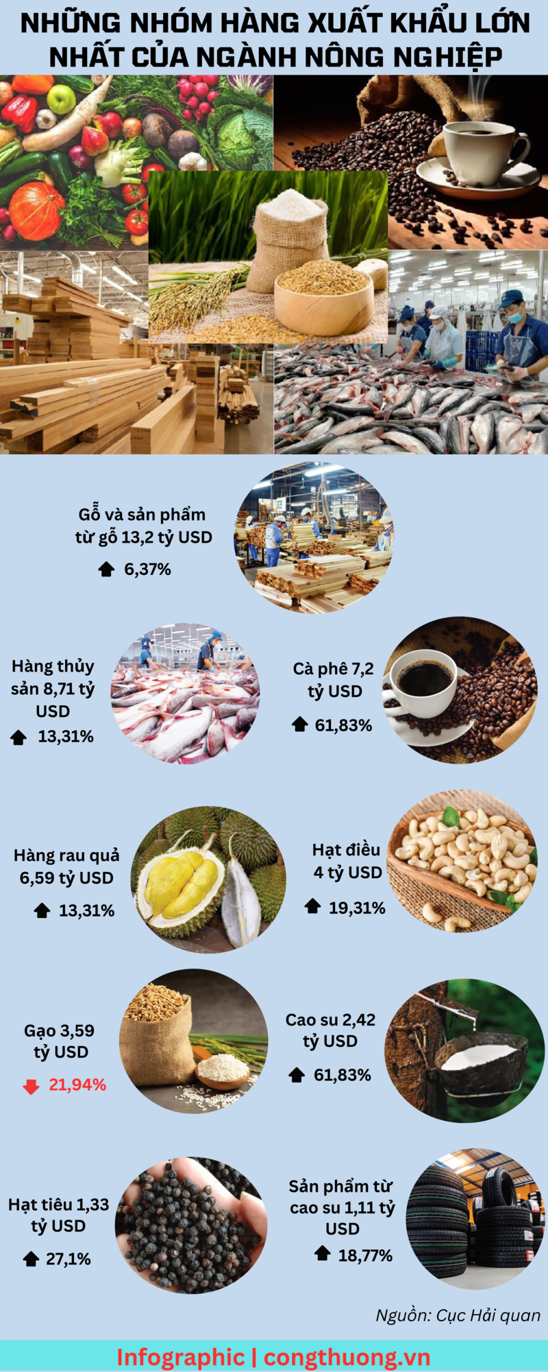 Infographic | Những nhóm hàng xuất khẩu lớn nhất của ngành nông nghiệp - 1