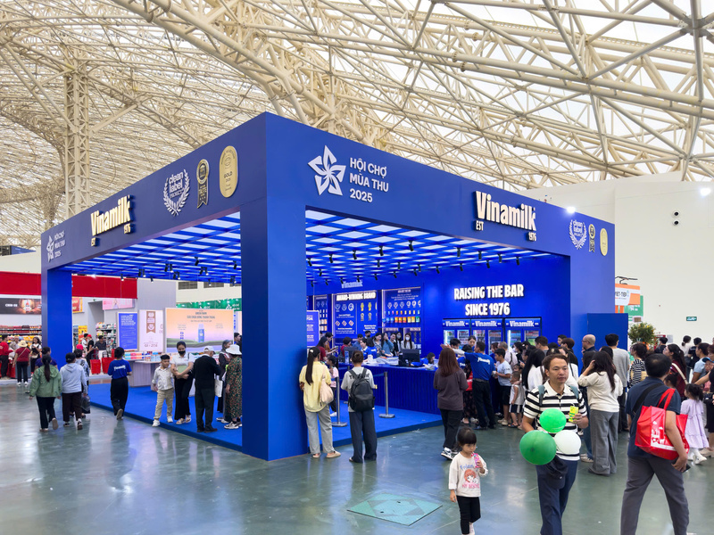 Khu gian hàng trưng bày của Công ty Cổ phần Sữa Việt Nam. Ảnh: Nguyễn Nam.