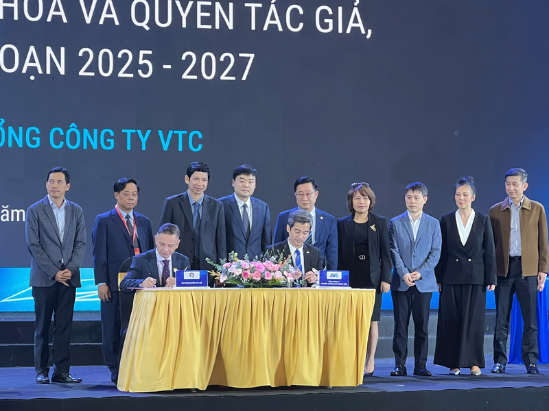 Lễ ký kết giữa Cục Bản quyền tác giả và Tổng công ty VTC. Ảnh: Thanh Thảo