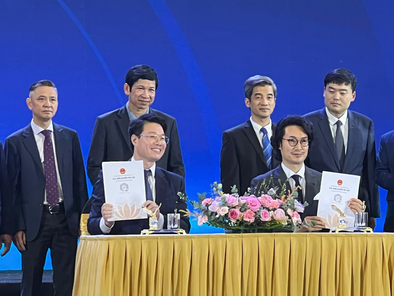 Lễ ký kết giữa Trung tâm Bảo vệ Bản quyền Việt Nam và Công ty Cổ phần Eric CNC (Hàn Quốc). Ảnh: Thanh Thảo