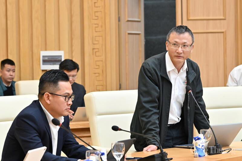 Đại diện Công ty Thiên Hoàng phát biểu tại hội nghị.