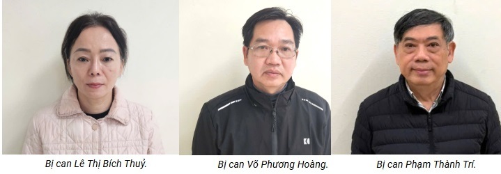 Các bị can trong vụ án. Ảnh: Bộ Công an