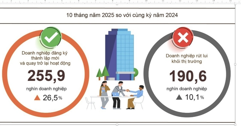 Doanh nghiệp thành lập mới và quay trở lại hoạt động tăng 26,5% so với cùng kỳ năm ngoái. Ảnh: CTK