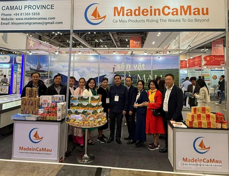 Gian hàng tỉnh Cà Mau tại Hội chợ Thuỷ sản và Nghề cá quốc tế Busan 2025.
