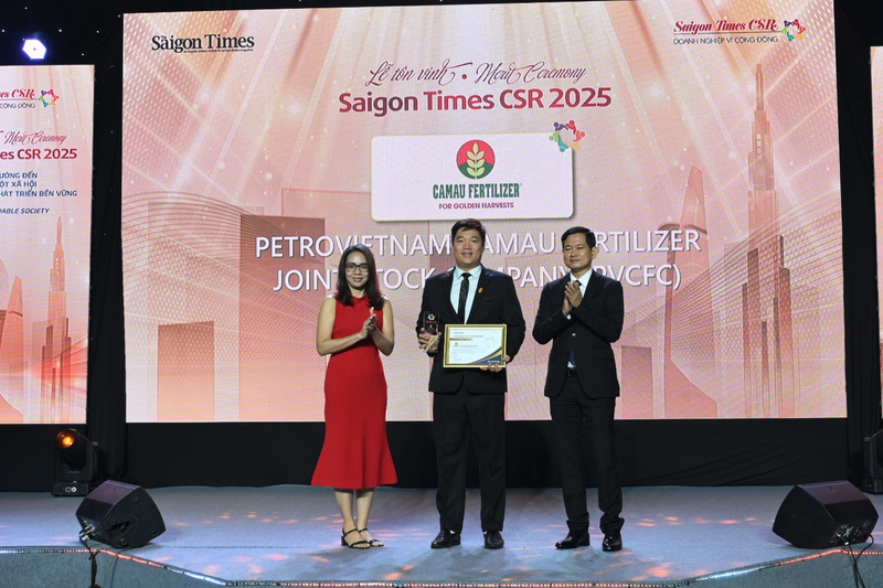 Lần thứ 4 liên tiếp Phân Bón Cà Mau được vinh danh doanh nghiệp vì cộng đồng (Ảnh PVCFC)