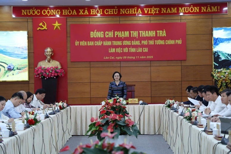 Phó Thủ tướng Chính phủ Phạm Thị Thanh Trà làm việc với tỉnh Lào Cai - Ảnh: VGP/Thu Giang