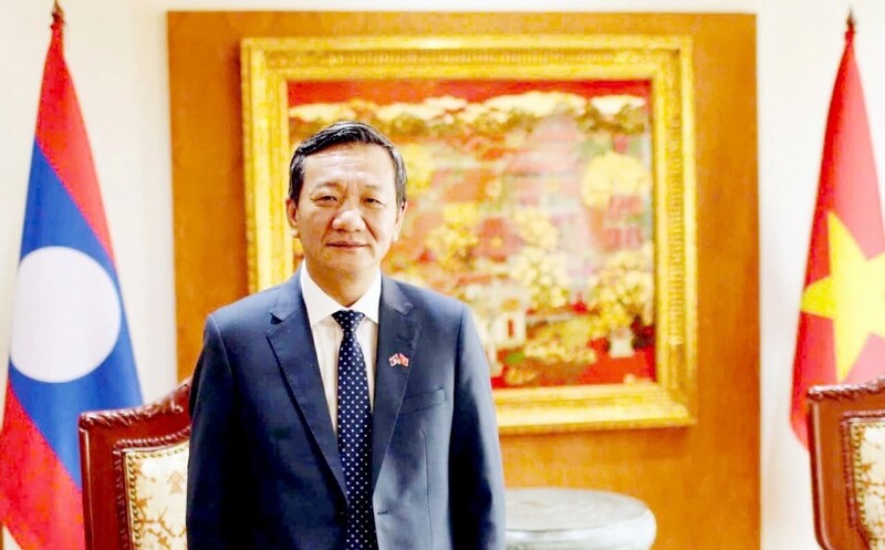 Đại sứ Việt Nam tại Lào Nguyễn Minh Tâm chia sẻ giải pháp thúc đẩy thương mại Việt Nam - Lào lên 10 tỷ vào năm 2030. Ảnh: Hồ Hải