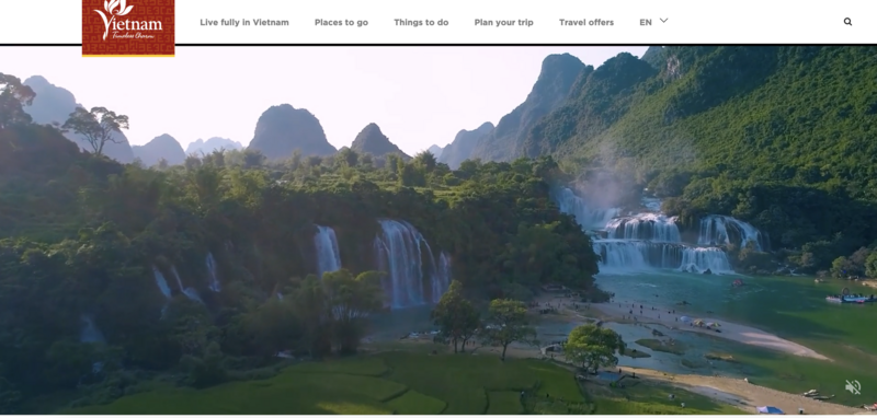 Ứng dụng quảng bá du lịch Việt Nam vietnam.travel. Ảnh chụp màn hình