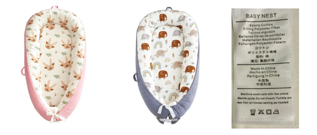 Đệm nằm cho trẻ sơ sinh thuộc diện thu hồi tại Mỹ. Ảnh: vcc