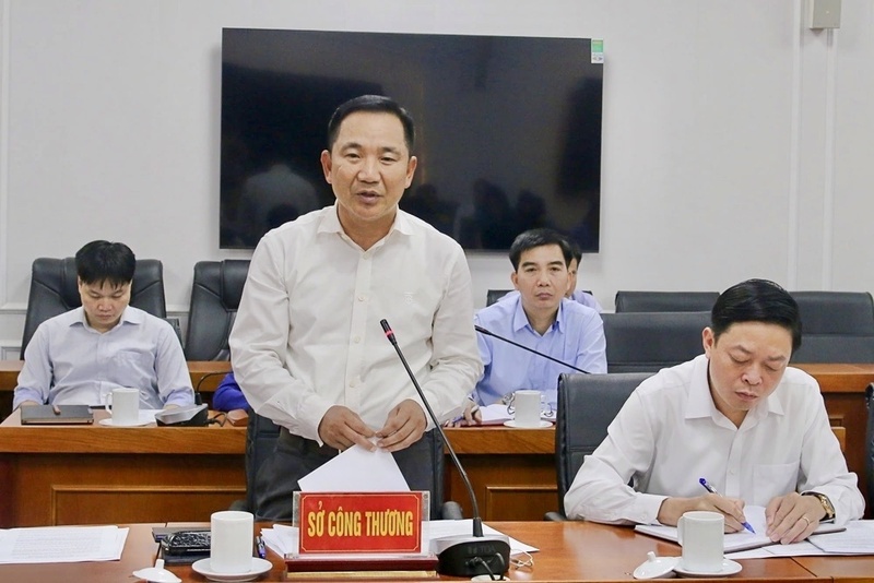 Lãnh đạo Sở Công Thương Phú Thọ phát biểu tại hội nghị. Ảnh: Ngọc Lam