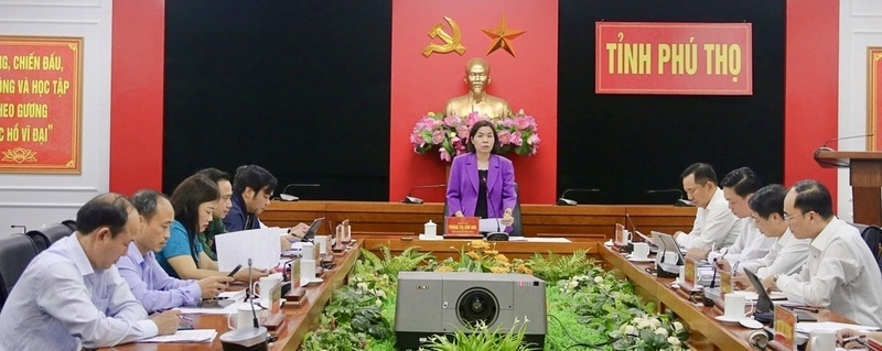 Phó Chủ tịch UBND tỉnh Phú Thọ Phùng Thị Kim Nga phát biểu kết luận hội nghị. Ảnh: Ngọc Lam