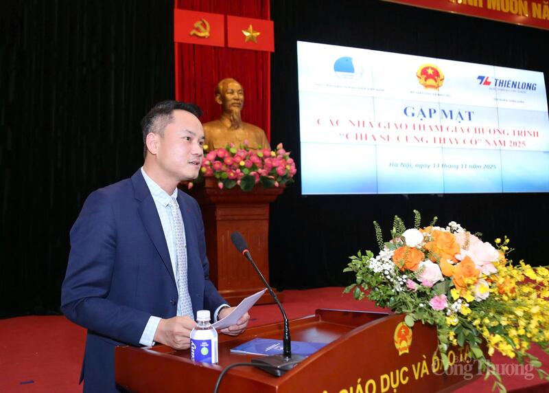 Anh Nguyễn Kim Quy, Phó Chủ tịch Thường trực Trung ương Hội Liên hiệp Thanh niên Việt Nam phát biểu tại chương trình