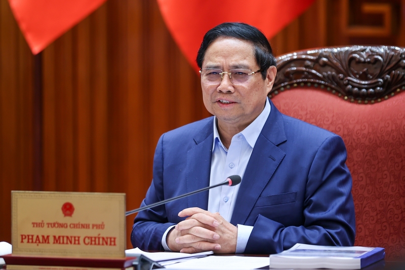 Thủ tướng Chính phủ Phạm Minh Chính chủ trì cuộc họp. Ảnh: VGP/Nhật Bắc