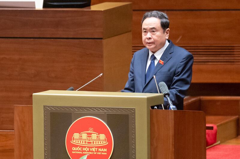 Chủ tịch Quốc hội Trần Thanh Mẫn phát biểu khai mạc hội nghị.