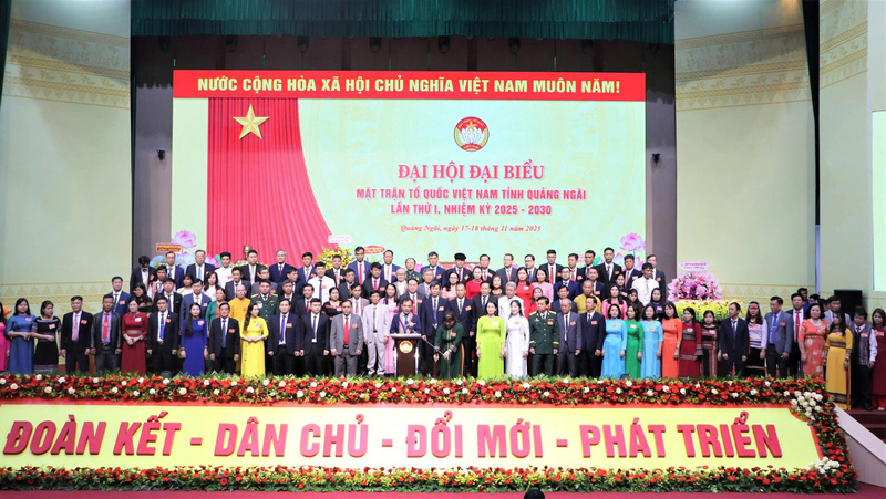 Tỉnh Quảng Ngãi đã tổ chức Đại hội đại biểu Mặt trận Tổ quốc (MTTQ) Việt Nam tỉnh lần thứ I, nhiệm kỳ 2025-2030