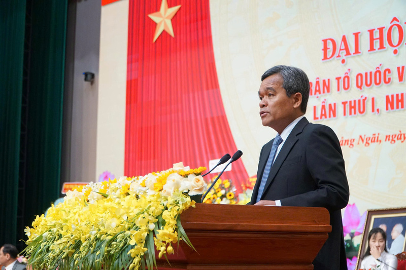 Bí thư Tỉnh ủy Quảng Ngãi Hồ Văn Niên phát biểu chỉ đạo tại Đại hội