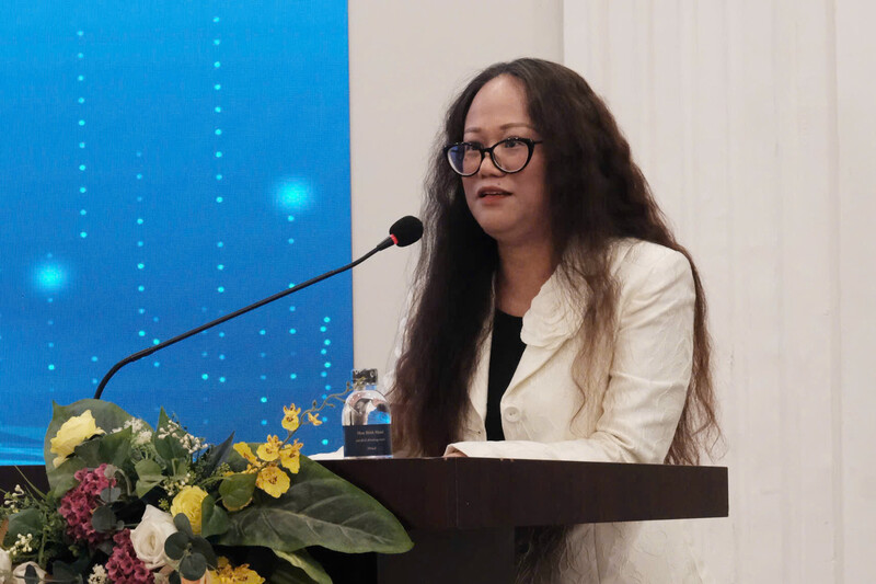 Bà Mai Hương Giang - Phó Cục trưởng Cục Báo chí phát biểu tại chương trình.