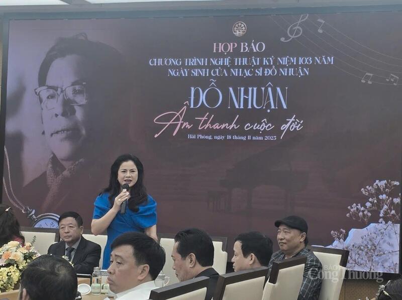 Bà Trần Thị Hoàng Mai, Giám đốc Sở Văn hóa, Thể thao và Du lịch Hải Phòng phát biểu tại sự kiện.