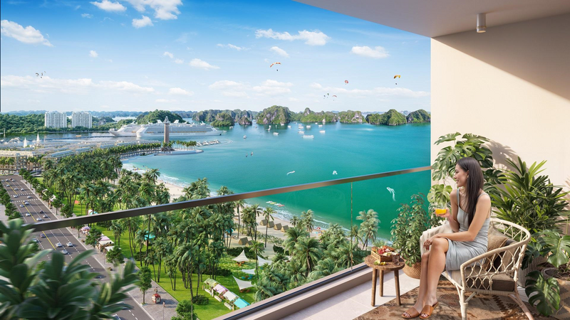 Tầm nhìn hướng thẳng vịnh Hạ Long từ căn hộ Sun Centro Town. Ảnh: Sun Property.