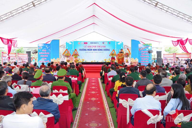 Quang cảnh buổi Lễ khánh thành Trường Mầm non Đông Dương.