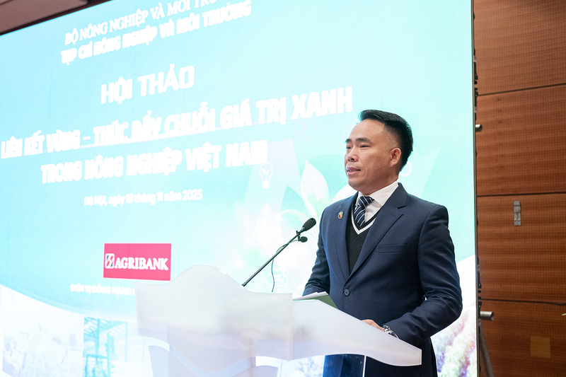 Ông Đào Xuân Hưng, Tổng Biên tập Tạp chí Nông nghiệp và Môi trường phát biểu tại hội thảo. Ảnh: Minh Thành