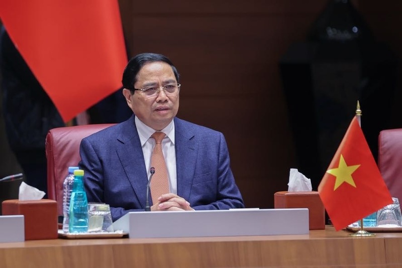 Thủ tướng Phạm Minh Chính hội đàm với Thủ tướng Algeria Sifi Ghrieb. Ảnh: VGP/Nhật Bắc