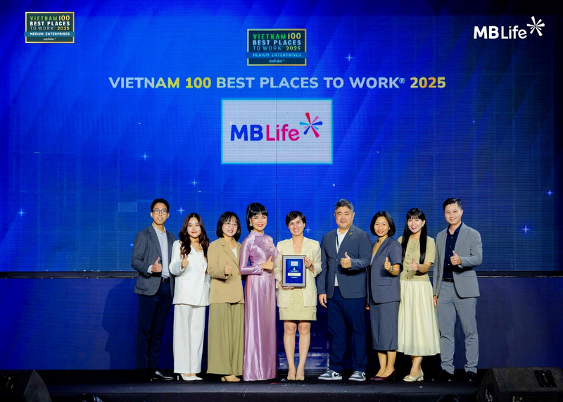 MB Life tiếp tục được vinh danh tại lễ trao giải nơi làm việc tốt nhất Việt Nam 2025.
