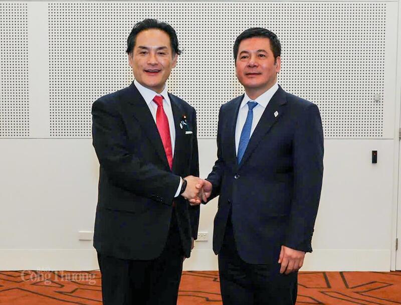 Министр промышленности и торговли Вьетнама Нгуен Хонг Дьен и госсекретарь Кабинета министров Японии г-н Казучика Ивата. Фото: Нгуен Минь