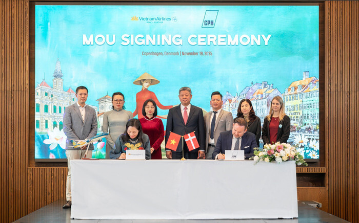 Vietnam Airlines và sân bay Copenhagen ký biên bản ghi nhớ về khai thác hạ tầng, nâng cao chất lượng dịch vụ và phối hợp triển khai các chương trình quảng bá chung.