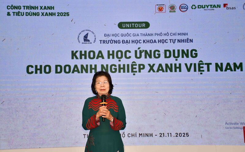 Bà Vũ Kim Hạnh - Chủ tịch Hiệp hội Doanh nghiệp Hàng Việt Nam Chất lượng cao. Ảnh: Minh Khuê.