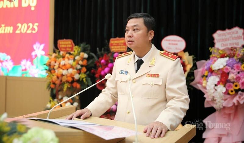 Thiếu tướng Nguyễn Tiến Trung, Giám đốc Công an tỉnh Quảng Ninh phát biểu nhận nhiệm vụ