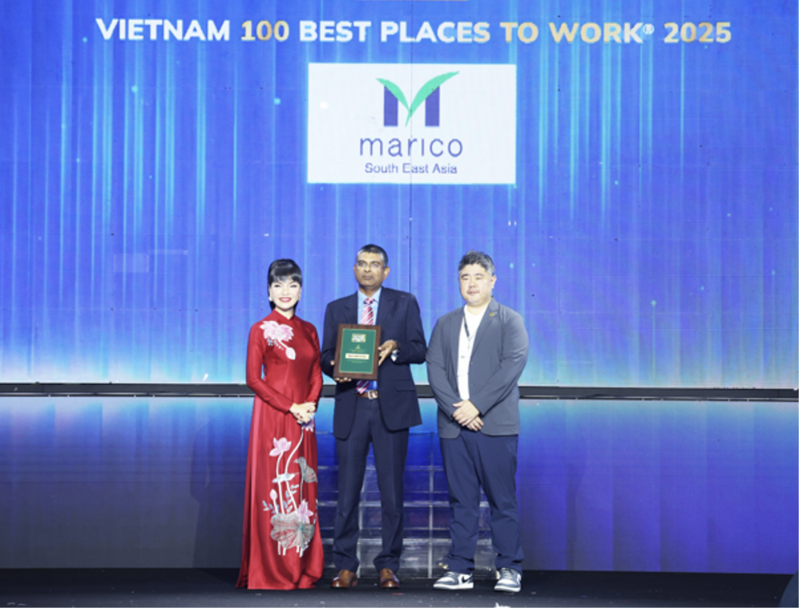 Marico SEA lần thứ tư được vinh danh tại giải thưởng “100 Nơi Làm Việc Tốt Nhất Việt Nam”. Ảnh: Marico SEA.