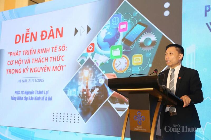 PGS.TS Nguyễn Thành Lợi, Tổng Biên tập Báo Kinh tế & Đô thị phát biểu tại diễn đàn. Ảnh: H.S