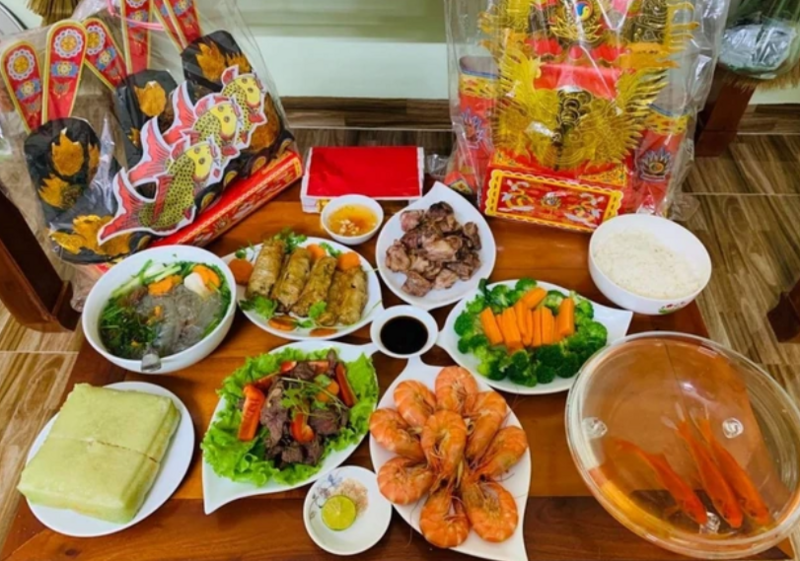 Mâm cúng Táo Quân trong ngày 23 tháng Chạp.