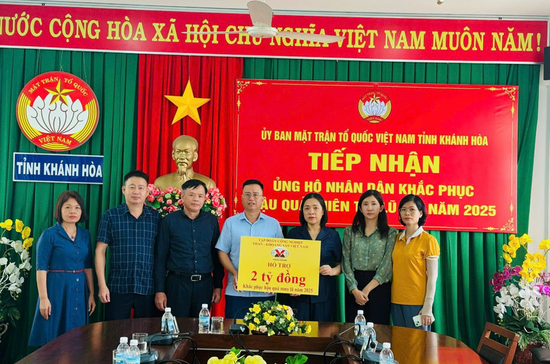 TKV ủng hộ tỉnh Khánh Hòa 2 tỷ đồng khắc phục hậu quả mưa lũ năm 2025.