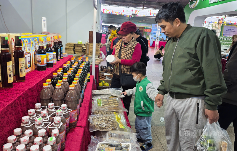 Gian hàng tỉnh Thanh Hóa là một trong những điểm nhấn tại Hội chợ Công Thương Bắc Trung Bộ - Hà Tĩnh năm 2025. Ảnh: Trọng Tùng