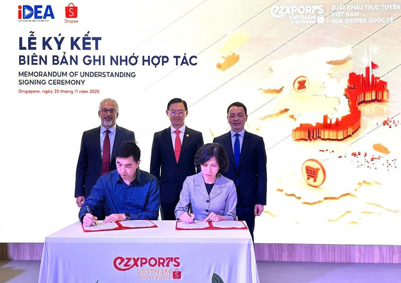 Cục Thương mại điện tử và Kinh tế số, Bộ Công Thương và Công ty TNHH Shopee ký kết Bản ghi nhớ hợp tác thúc đẩy thương mại điện tử xuyên biên giới.